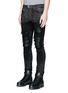 Front View - Click To Enlarge - AMIRI - Shimmer finish slim fit biker jeans