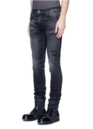 Front View - Click To Enlarge - AMIRI - 'Stack' heavy wash distressed jeans