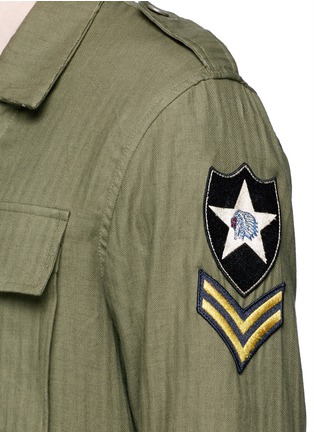 Detail View - Click To Enlarge - AMIRI - Military patch cotton-cashmere shirt