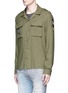 Front View - Click To Enlarge - AMIRI - Military patch cotton-cashmere shirt