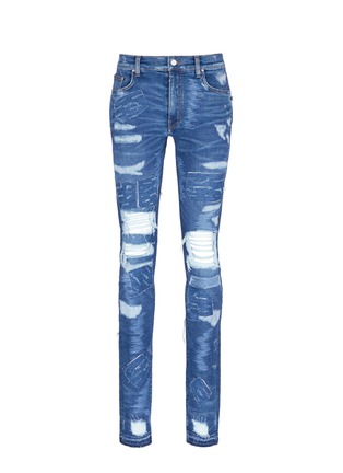 Main View - Click To Enlarge - AMIRI - 'MX0' stitching ripped jeans
