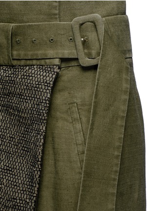 Detail View - Click To Enlarge - MAME - Ribbon woven panel midi wrap skirt