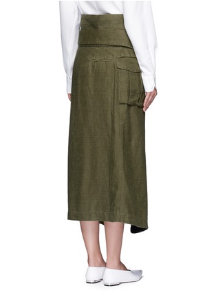 Back View - Click To Enlarge - MAME - Ribbon woven panel midi wrap skirt
