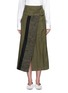 Main View - Click To Enlarge - MAME - Ribbon woven panel midi wrap skirt