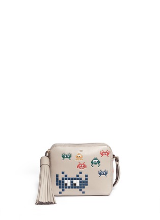 Main View - Click To Enlarge - ANYA HINDMARCH - 'Space Invaders' embossed leather crossbody bag