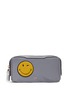 Main View - Click To Enlarge - ANYA HINDMARCH - 'Wink Girlie Stuff' leather smiley reflective nylon pouch