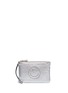Main View - Click To Enlarge - ANYA HINDMARCH - 'Wink' smiley perforated metallic leather zip pouch