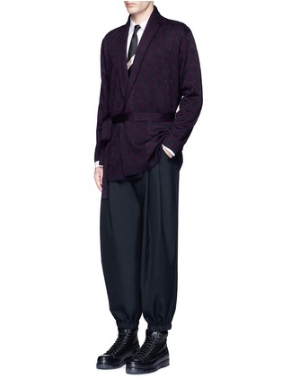 Figure View - Click To Enlarge - DRIES VAN NOTEN - 'Milton' peacock jacquard robe cardigan