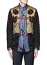 Main View - Click To Enlarge - DRIES VAN NOTEN - Reversibile peacock jacquard embroidered badge jacket