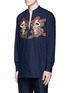 Front View - Click To Enlarge - DRIES VAN NOTEN - Face embroidery cotton poplin shirt