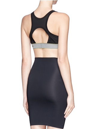 Back View - Click To Enlarge - T BY ALEXANDER WANG - Logo band stretch jersey sports bra