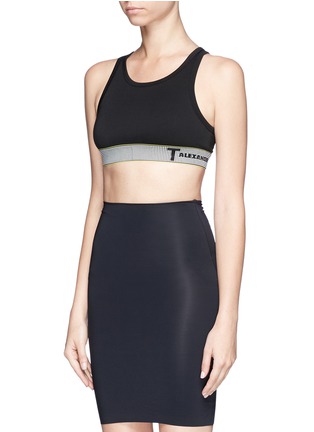 Front View - Click To Enlarge - T BY ALEXANDER WANG - Logo band stretch jersey sports bra