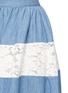 Detail View - Click To Enlarge - ALICE & OLIVIA - 'Romy' lace insert denim flare skirt