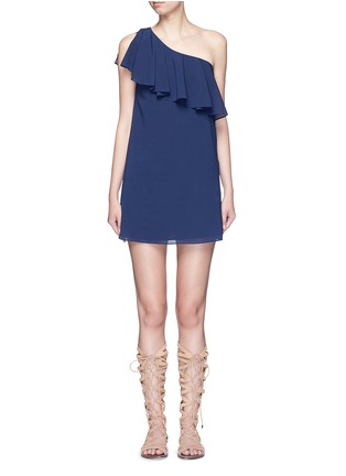 Main View - Click To Enlarge - ALICE & OLIVIA - 'Francie' one-shoulder ruffle silk dress