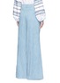 Back View - Click To Enlarge - ALICE & OLIVIA - 'Scarlet' chambray pleat wide leg flare pants