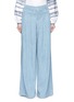 Main View - Click To Enlarge - ALICE & OLIVIA - 'Scarlet' chambray pleat wide leg flare pants