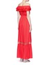 Back View - Click To Enlarge - ALICE & OLIVIA - 'Cheri' lace trim off-shoulder ruffle maxi dress