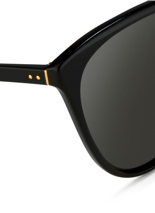 Detail View - Click To Enlarge - LINDA FARROW - Oversize cat eye acetate sunglasses
