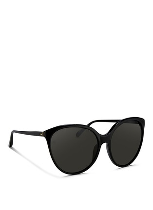 Figure View - Click To Enlarge - LINDA FARROW - Oversize cat eye acetate sunglasses