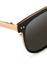 Detail View - Click To Enlarge - LINDA FARROW - Inset acetate oversize aluminium sunglasses