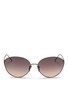 Main View - Click To Enlarge - LINDA FARROW - Titanium cat eye sunglasses