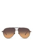 Main View - Click To Enlarge - LINDA FARROW - Contrast titanium aviator sunglasses
