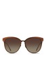Main View - Click To Enlarge - LINDA FARROW - Inset rim oversize aluminium sunglasses
