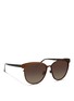 Figure View - Click To Enlarge - LINDA FARROW - Inset rim oversize aluminium sunglasses