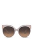 Main View - Click To Enlarge - LINDA FARROW - 22k gold-plated titanium caged temple acetate sunglasses