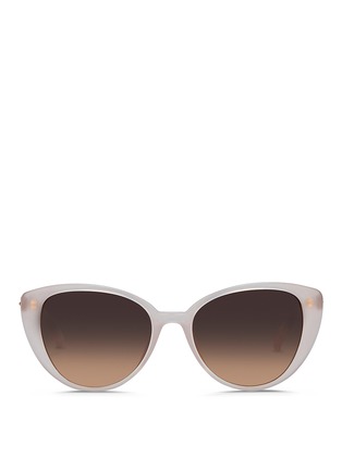 Main View - Click To Enlarge - LINDA FARROW - Wire core acetate cat eye sunglasses