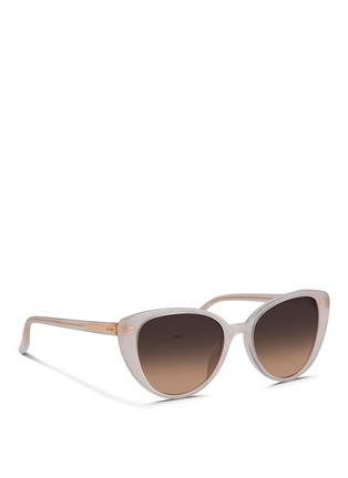 Figure View - Click To Enlarge - LINDA FARROW - Wire core acetate cat eye sunglasses