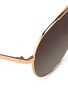 Detail View - Click To Enlarge - LINDA FARROW - Contrast bridge titanium aviator sunglasses