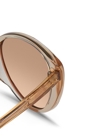 Detail View - Click To Enlarge - LINDA FARROW - Acetate cat eye mirror sunglasses