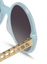 Detail View - Click To Enlarge - LINDA FARROW - Titanium caged temple acetate round sunglasses