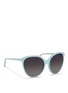 Figure View - Click To Enlarge - LINDA FARROW - Oversize cat eye acetate sunglasses