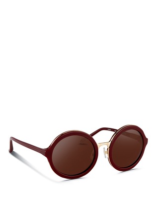 Figure View - Click To Enlarge - 3.1 PHILLIP LIM - Layered acetate round sunglasses