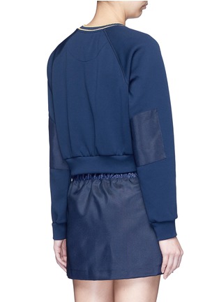 Back View - Click To Enlarge - NO KA’OI - 'Wili' stripe knit trim raglan sweatshirt