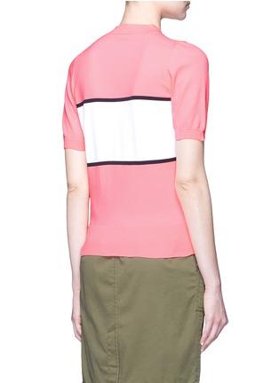 Back View - Click To Enlarge - PLYS - 'Cyclist Span' neon colourblock sweater