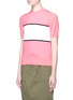 Front View - Click To Enlarge - PLYS - 'Cyclist Span' neon colourblock sweater