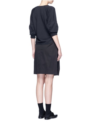Back View - Click To Enlarge - 3.1 PHILLIP LIM - French terry twill combo belted utility dress