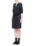 Front View - Click To Enlarge - 3.1 PHILLIP LIM - French terry twill combo belted utility dress