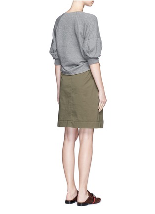 Back View - Click To Enlarge - 3.1 PHILLIP LIM - French terry twill combo belted utility dress