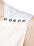Detail View - Click To Enlarge - 3.1 PHILLIP LIM - Button neck poplin rib knit combo sleeveless top