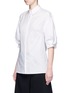 Front View - Click To Enlarge - 3.1 PHILLIP LIM - Ruched sleeve cotton poplin shirt