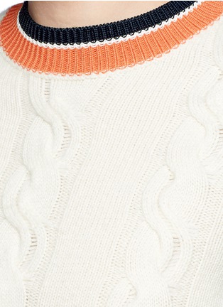 Detail View - Click To Enlarge - 3.1 PHILLIP LIM - Collegiate stripe cable knit sweater tee