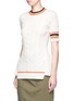Front View - Click To Enlarge - 3.1 PHILLIP LIM - Collegiate stripe cable knit sweater tee