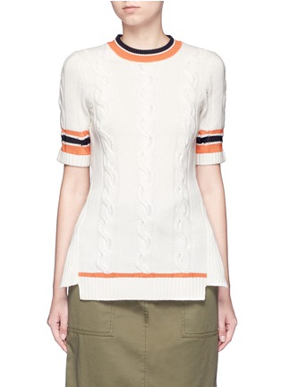 Main View - Click To Enlarge - 3.1 PHILLIP LIM - Collegiate stripe cable knit sweater tee