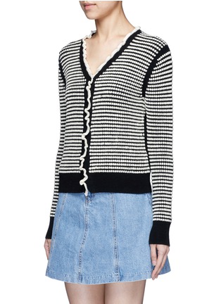 Front View - Click To Enlarge - 3.1 PHILLIP LIM - Polka dot bouclé ruffle cardigan