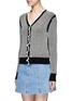 Front View - Click To Enlarge - 3.1 PHILLIP LIM - Polka dot bouclé ruffle cardigan