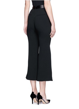 Back View - Click To Enlarge - 72723 - Satin waistband crepe cropped flared pants